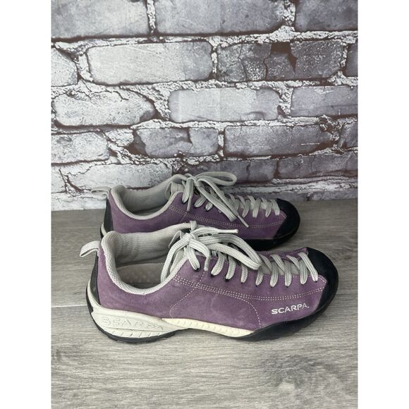 Scarpa Shoes Mojito Vibram Purple Low Top Trail Hiking Suede Women 7.5M US/39EU - Picture 3 of 16